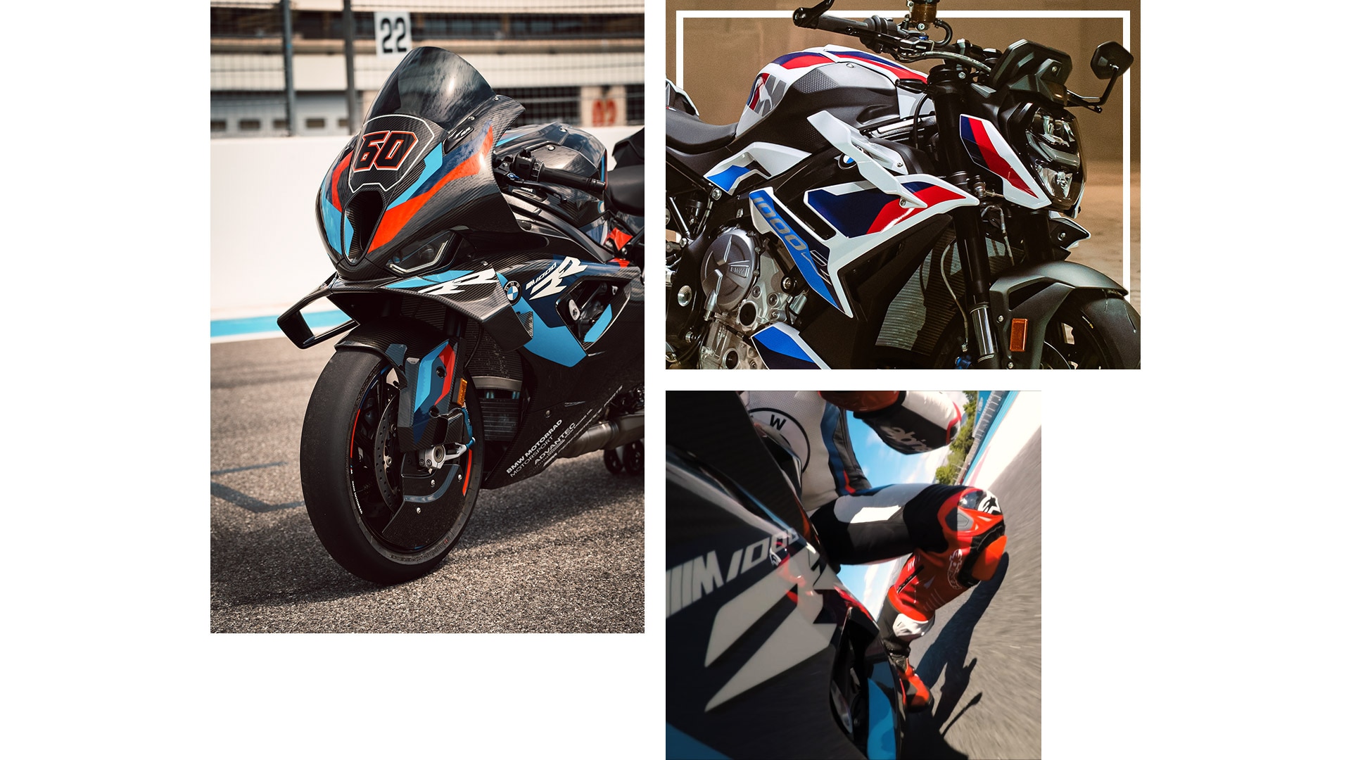 Kolaž fotografija M 1000 RR i M 1000 R.
